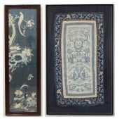 TWO PICTORIAL CHINESE EMBROIDE
