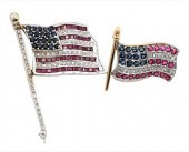 TWO PIECE 14 KARAT FLAG LOT, T