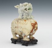 Two-piece Carved Hardstone Mon