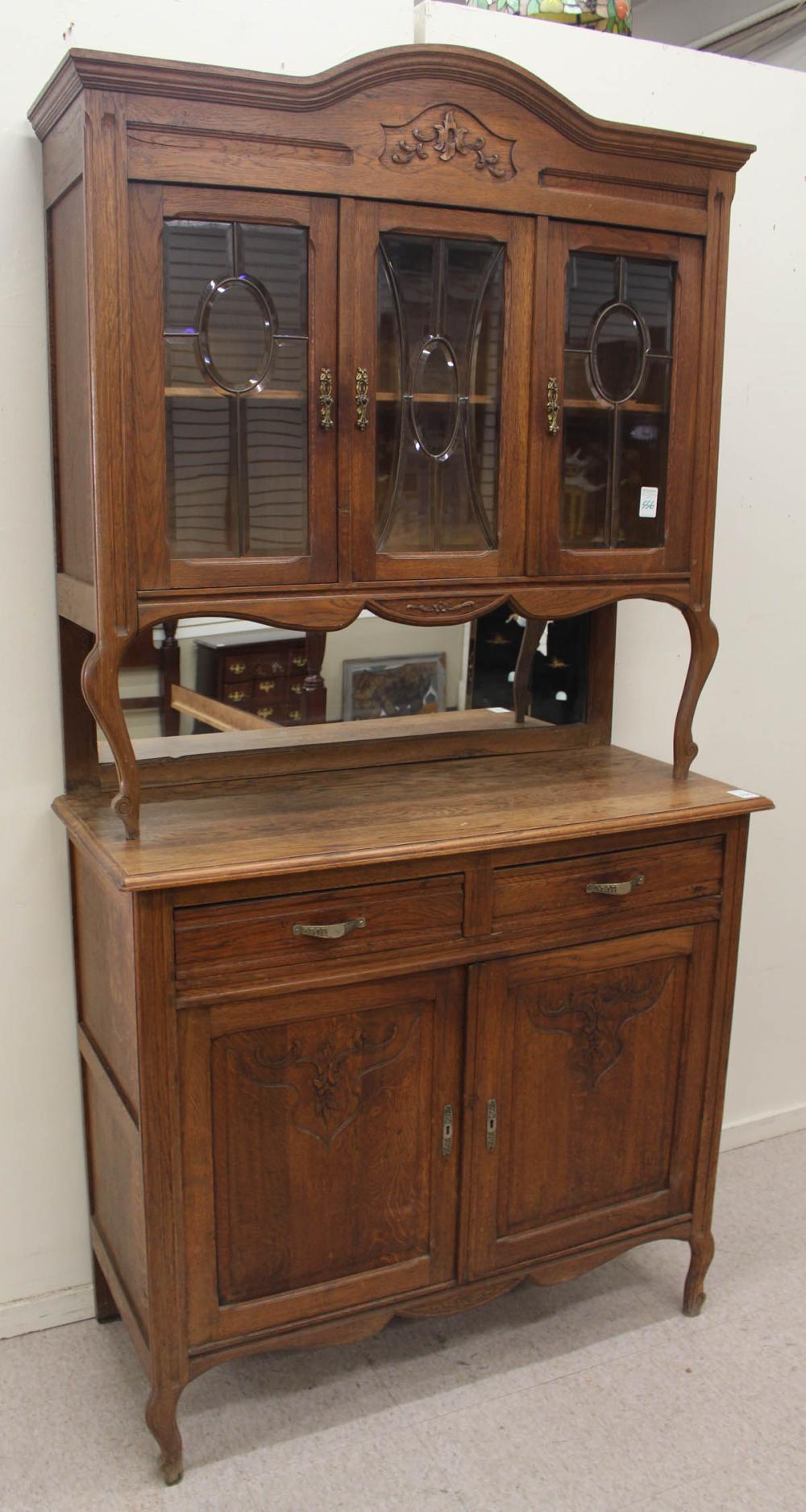 TWO-PIECE CARVED OAK