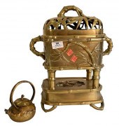 TWO PIECE CHINESE BRASS LOT, T