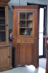TWO PIECE CORNER CUPBOARD. Sma
