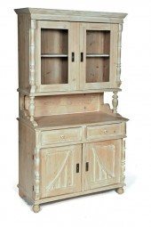 TWO PIECE CUPBOARD. Probably E