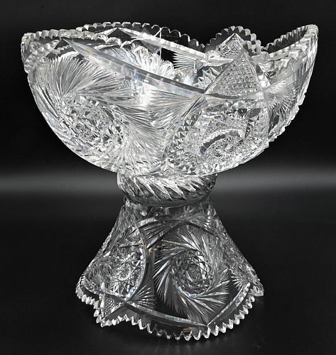 TWO PIECE CUT GLASS LARGE PUNCH