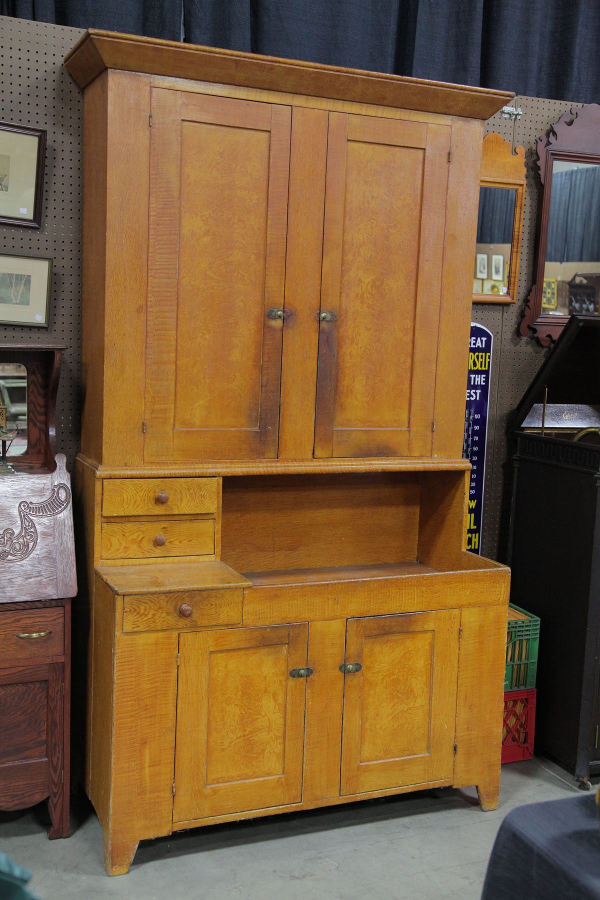 TWO PIECE DRYSINK KITCHEN CUPBOARD.