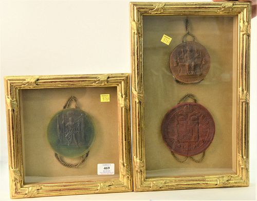 TWO PIECE FRAMED LOT OF THREE LARGE