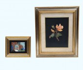 TWO PIECE FRAMED MARBLE INTARS