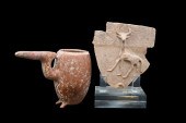 TWO PIECE IRANIAN POTTERY GROU