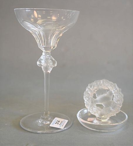 TWO PIECE LALIQUE LOT, TO INCLUDE A