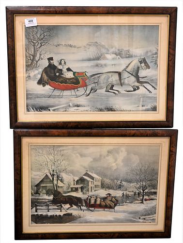 TWO PIECE LOT AFTER CURRIER & IVES,