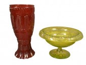 TWO PIECE LOT OF CUT GLASS, TO