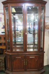 TWO PIECE MAHOGANY DOUBLE CABI