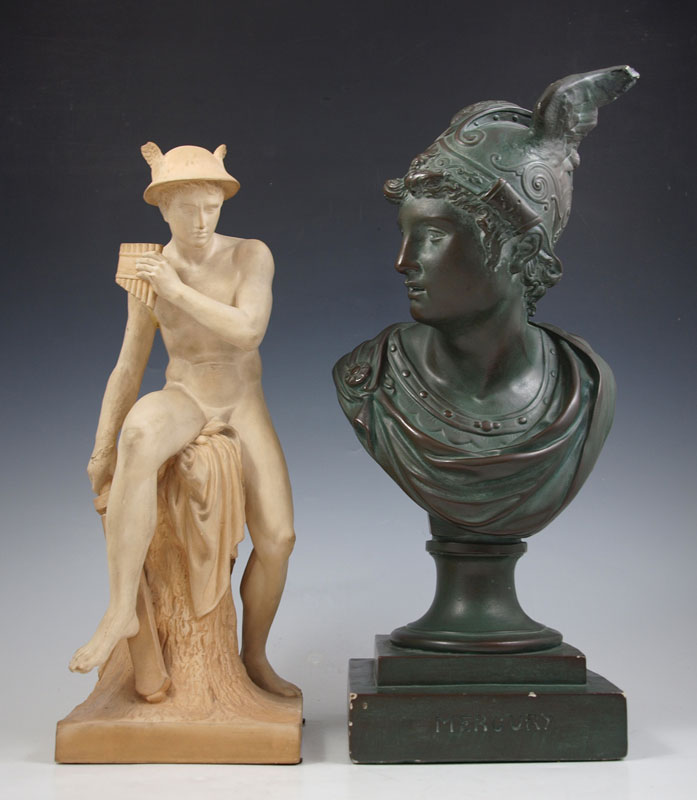 TWO PIECE MERCURY SCULPTURE LOT:
