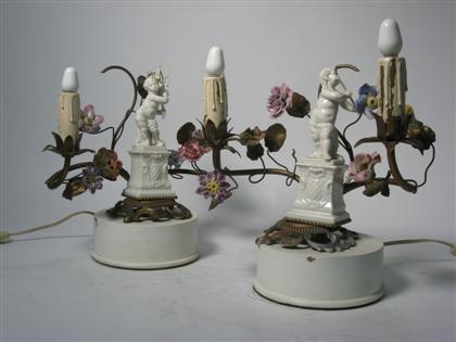 Two piece putti and floral