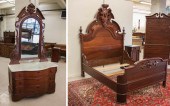 TWO-PIECE VICTORIAN WALNUT BED