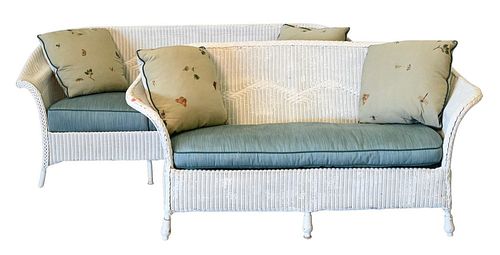 TWO PIECE WICKER LOT, TO INCLUDE