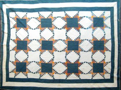 Two pieced and appliqued cotton