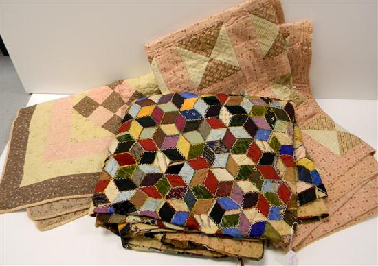 Two pieced cotton patchwork quilts