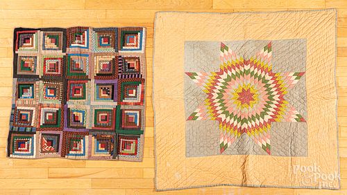 TWO PIECED CRIB QUILTS, CA. 1900Two
