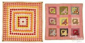 TWO PIECED CRIB QUILTS, LATE 1