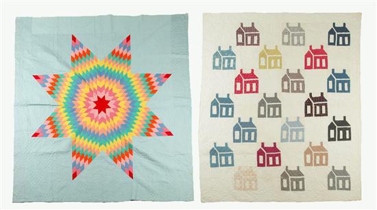 TWO PIECED QUILTS.  American.