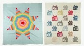 TWO PIECED QUILTS.  American.