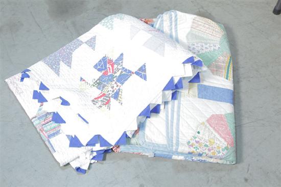 TWO PIECED QUILTS. Both from a