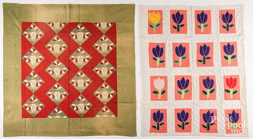 TWO PIECED QUILTSTwo pieced quilts,