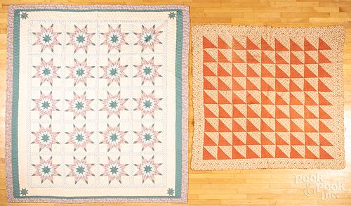 TWO PIECED QUILTS.Two pieced