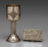 Two pieces Art Deco silver: Ge