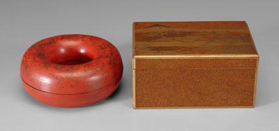 Two pieces Asian lacquer,