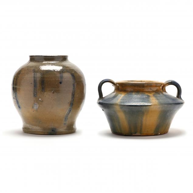 TWO PIECES ATTRIBUTED AUMAN POTTERY