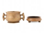 TWO PIECES CHINESE BRONZE, CEN