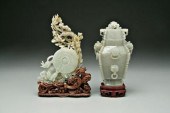 Two pieces Chinese carved hard
