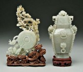 Two pieces Chinese carved hard
