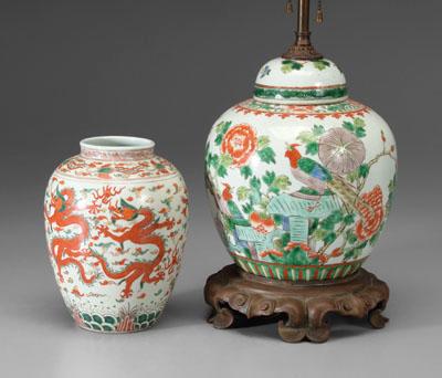 Two pieces Chinese famille verte: