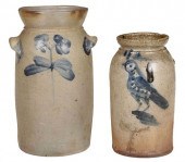 TWO PIECES COBALT DECORATED ST