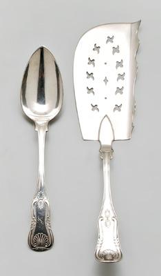 Two pieces coin silver, King