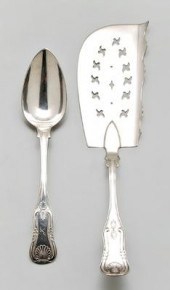 Two pieces coin silver, King s