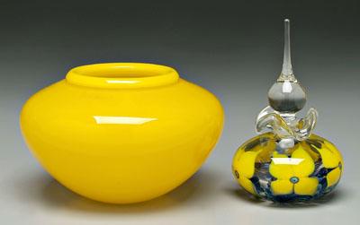 Two pieces Daniel Lotton art glass: