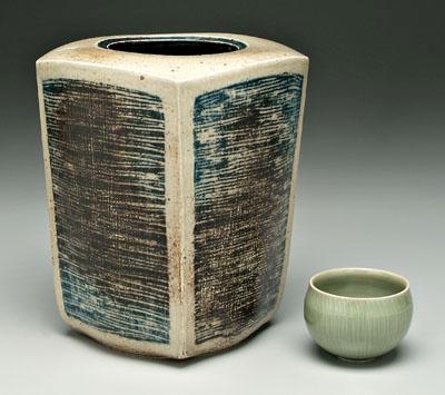 Two pieces Eva Nielsen pottery (Eva