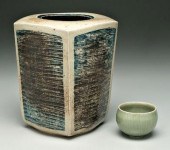 Two pieces Eva Nielsen pottery