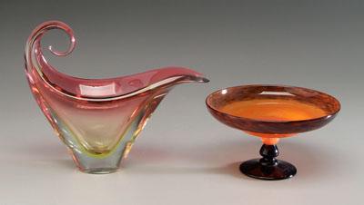 Two pieces glass: rubina verte