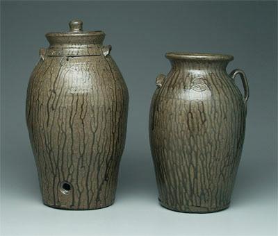 Two pieces Hewell stoneware, both