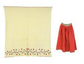 TWO PIECES HOMESPUN.  Quilted