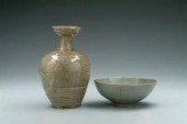 Two pieces Korean celadon pott