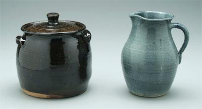 Two pieces Meaders pottery: pitcher
