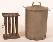 TWO PIECES OF 19TH CENTURY TIN