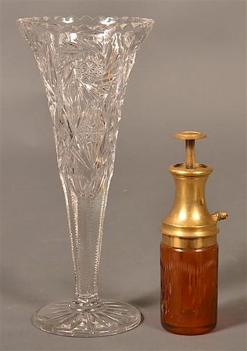TWO PIECES OF ANTIQUE GLASS.Two