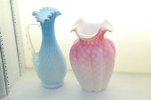 TWO PIECES OF ART GLASS. A blu